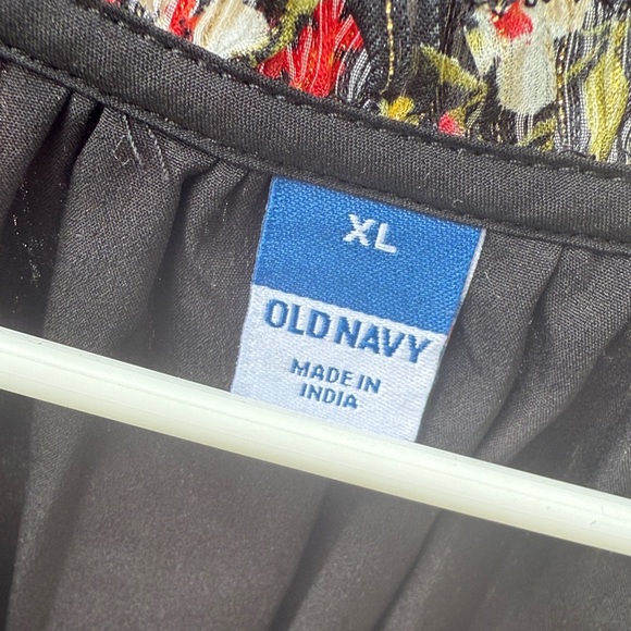 Old Navy Black Floral Long Sleeve Dress - Picture 2 of 4